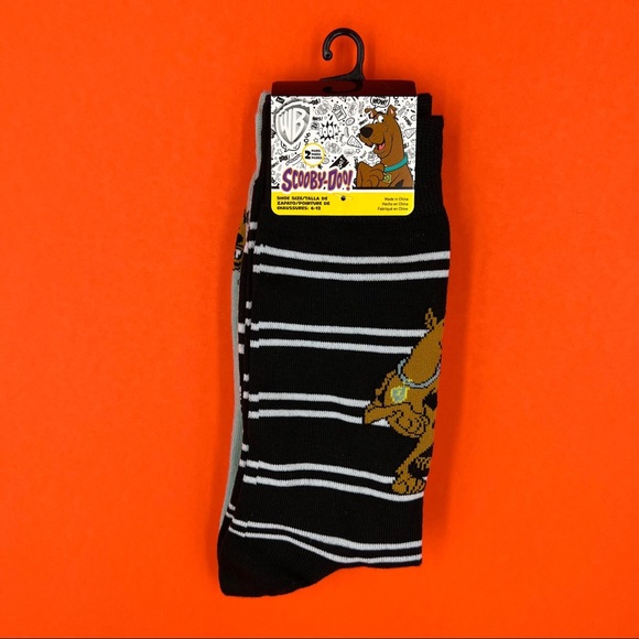 Scooby Doo WB Classic Cartoon Crew Socks 2 Pairs Mens Womens Novelty Gift - Picture 2 of 7